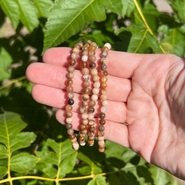 Bracelet 4mm en bois fossile