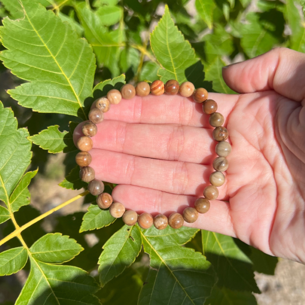 Bracelet 6mm en bois fossile