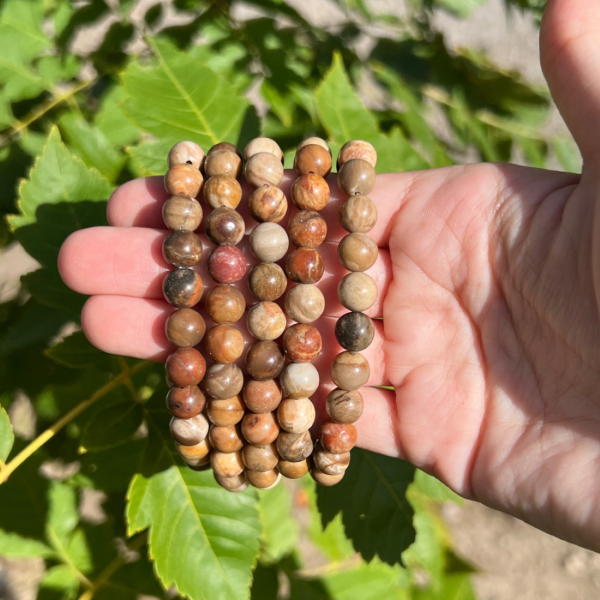 Bracelet 8mm en bois fossile