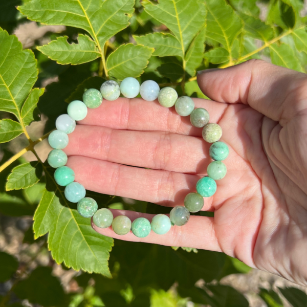 Bracelet 8mm en chrysoprase