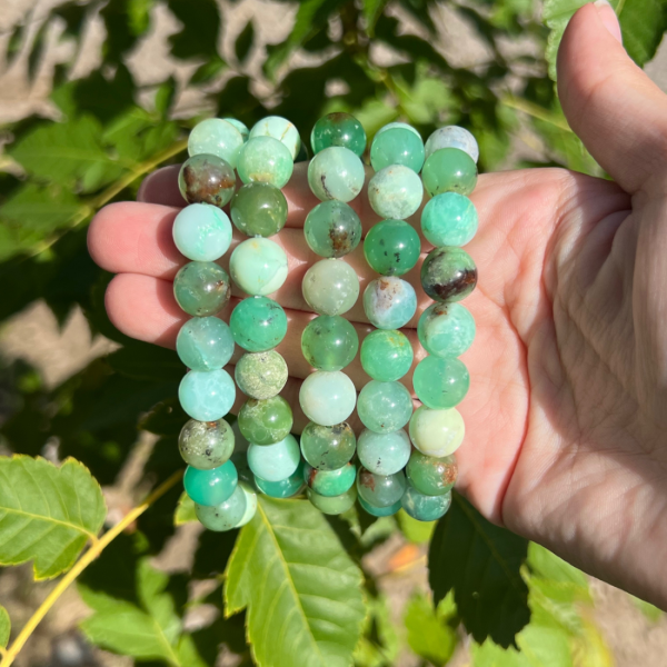 Bracelet 10mm en chrysoprase