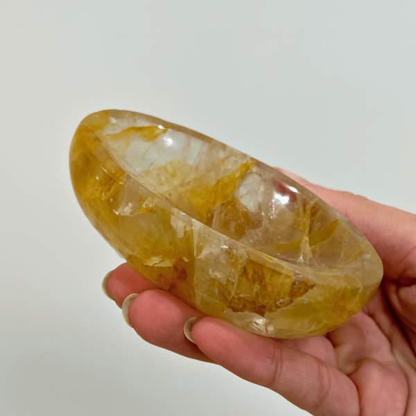 Coupelle quartz hématoïde jaune