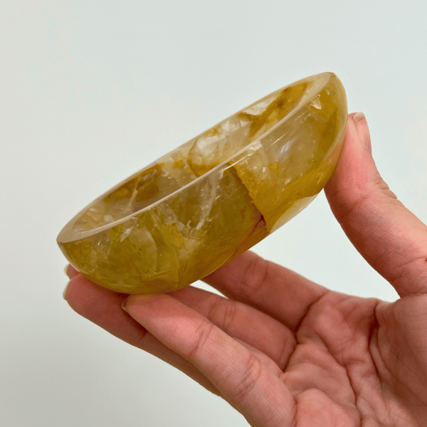 Coupelle quartz hématoïde jaune