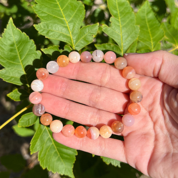 Bracelet 8mm en agate naturelle