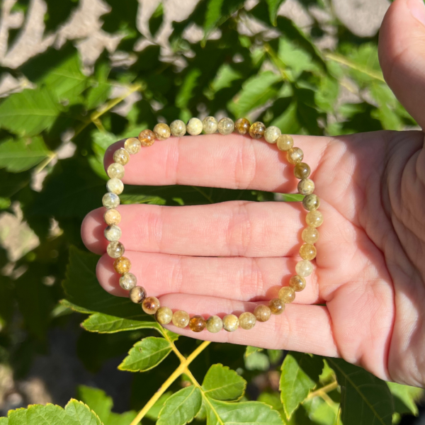 Bracelet 4mm en grenat grossulaire