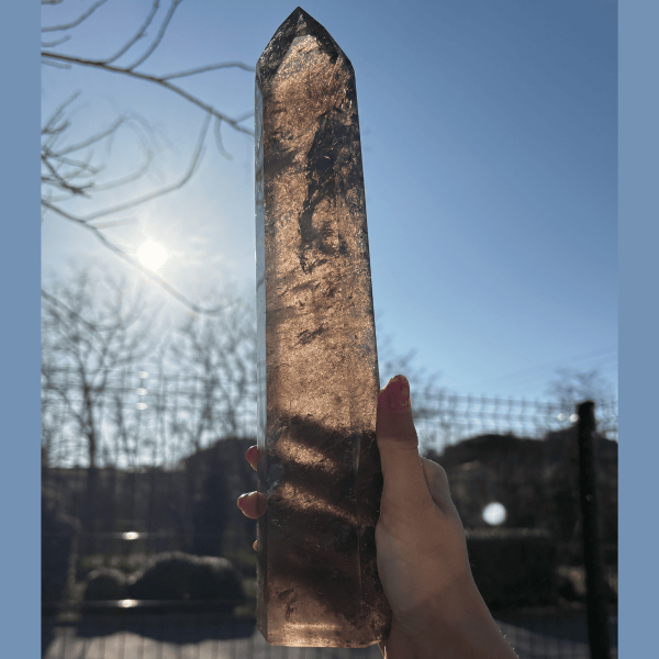 Pointe en quartz fume du Brésil