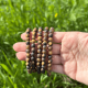 Bracelet 6mm en œil de tigre dépoli