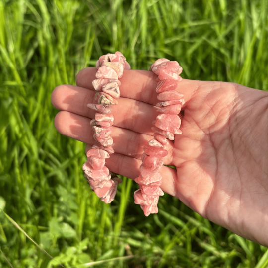 Bracelet baroque en rhodochrosite