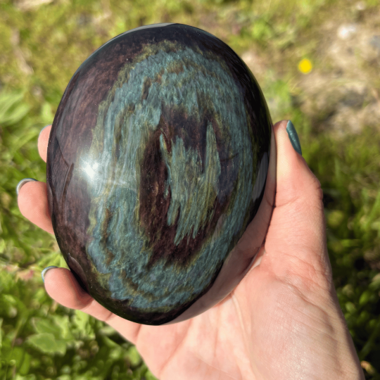 Galet obsidienne Manta Huichol