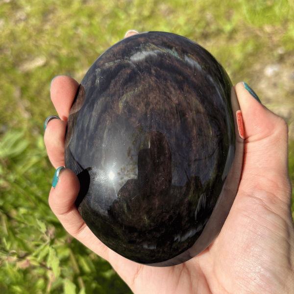 Galet obsidienne Manta Huichol
