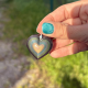 Pendentif coeur obsidienne oeil céleste
