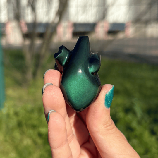 Pendentif coeur anatomique obsidienne oeil céleste