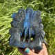 Paon en labradorite de Madagascar