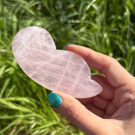 Gua Sha en quartz rose