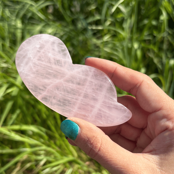 Gua Sha en quartz rose
