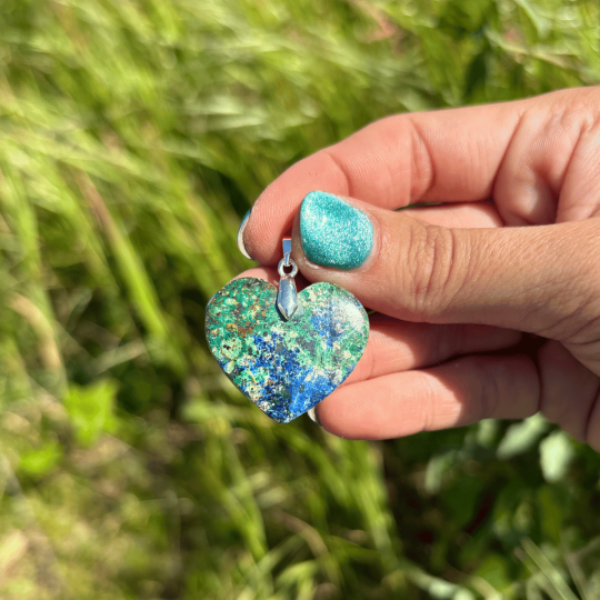 Pendentif en azurite malachite