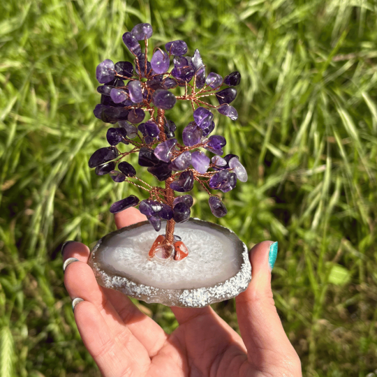 Arbre de vie en améthyste et agate