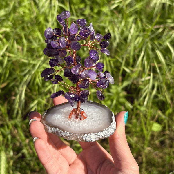 Arbre de vie en améthyste et agate
