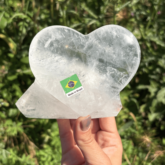 Coeur en cristal de roche du Brésil