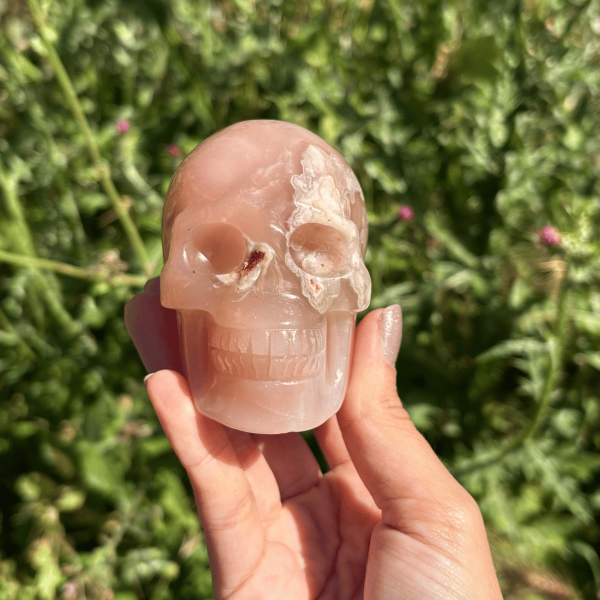 Crâne en agate fleur de Madagascar