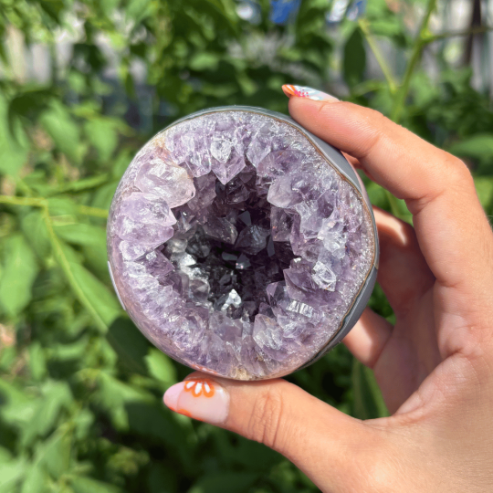 Sphère améthyste et agate du Brésil