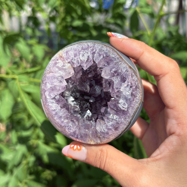Sphère améthyste et agate du Brésil