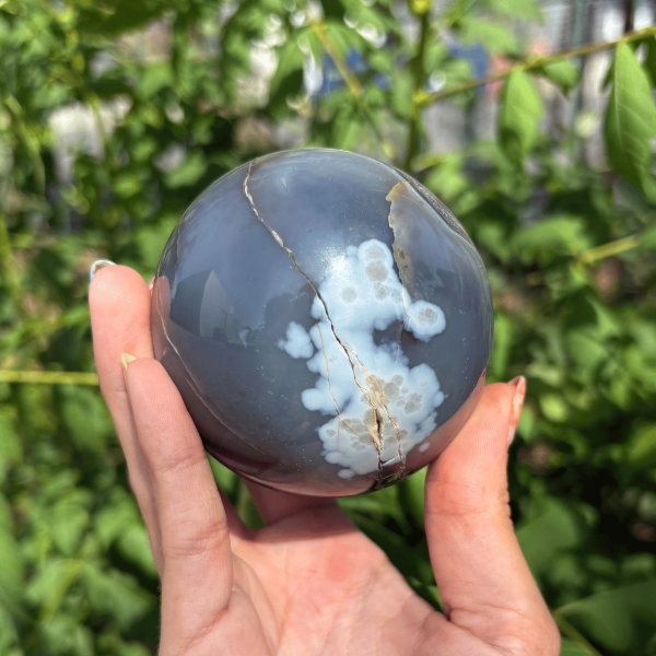 Sphère améthyste et agate du Brésil