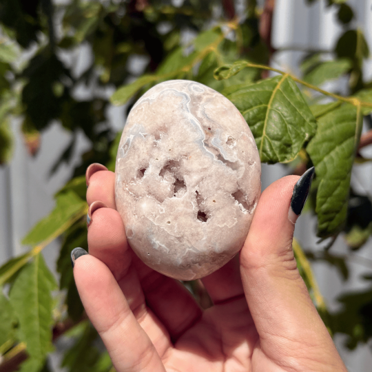Galet agate fleur