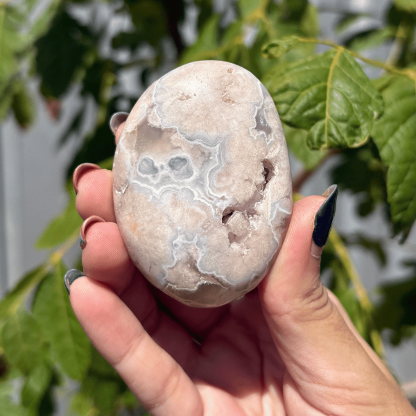 Galet agate fleur