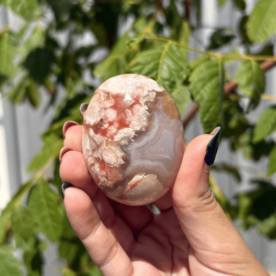 Galet agate fleur