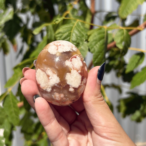 Galet agate fleur