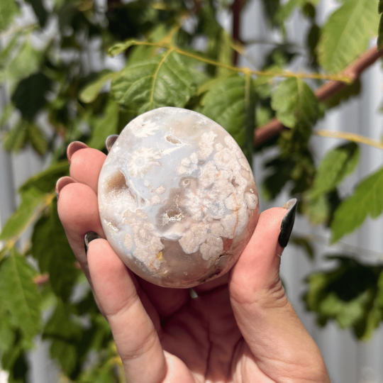 Galet agate fleur