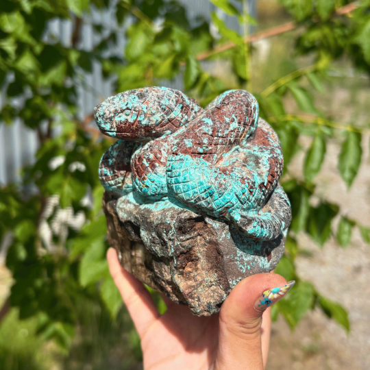 Serpent en chrysocolle du Pérou