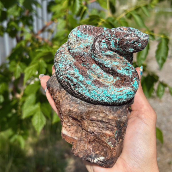 Serpent en chrysocolle du Pérou
