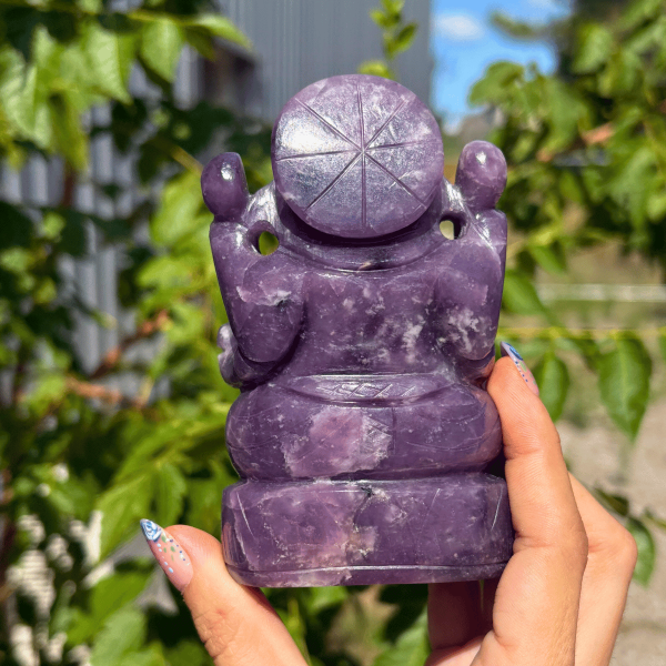 Ganesh en lépidolite