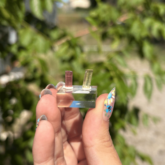 Duo de tourmalines de Californie