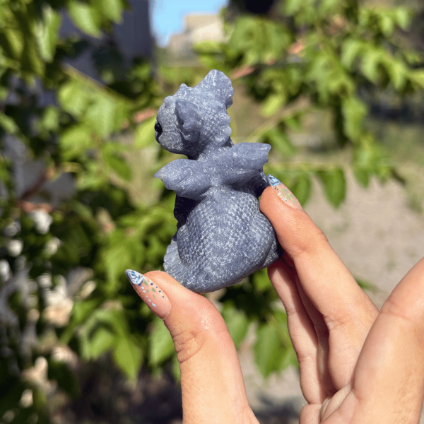 Dragon en aventurine bleue