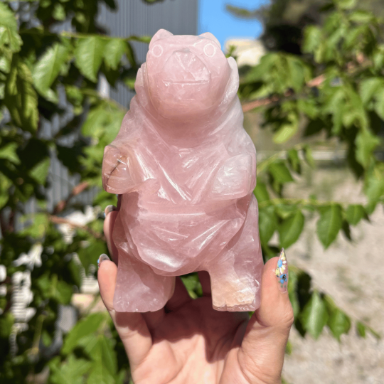 Ours en quartz rose