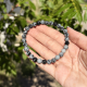 Bracelet obsidienne neige 6mm facetté