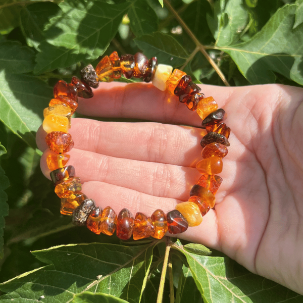 Bracelet ambre multicolore | Pierres Naturelles | La Mine de l'Hérault