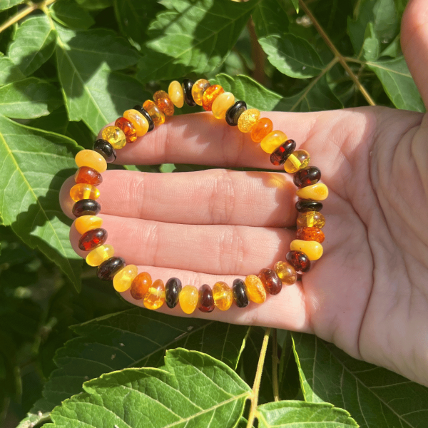 Bracelet en ambre multicolore