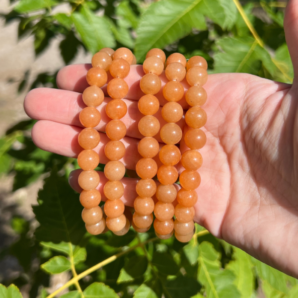 Bracelet 8mm en aventurine orange