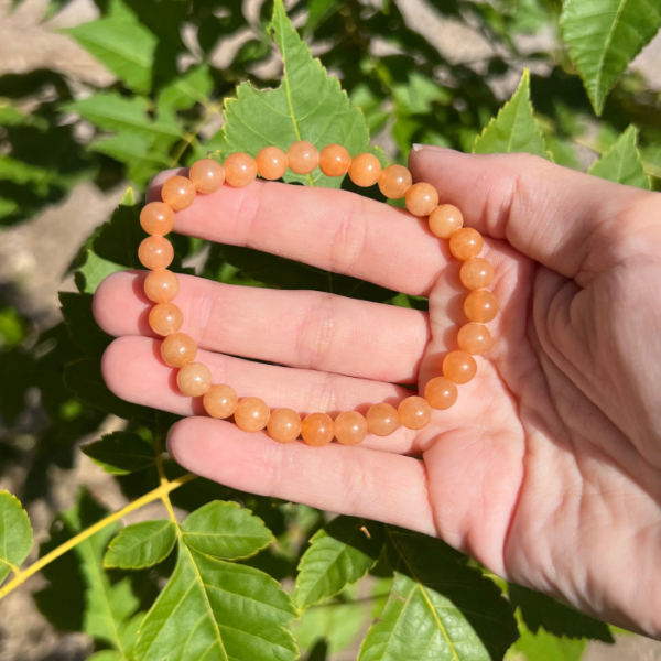 Bracelet 4mm en aventurine orange